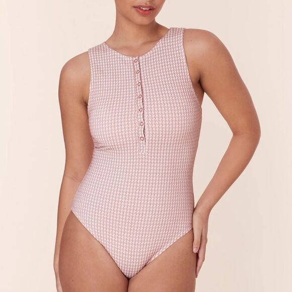 Andie Malibu One Piece Swimsuit Houndstooth Koi size Small NWOT - Picture 1 of 6